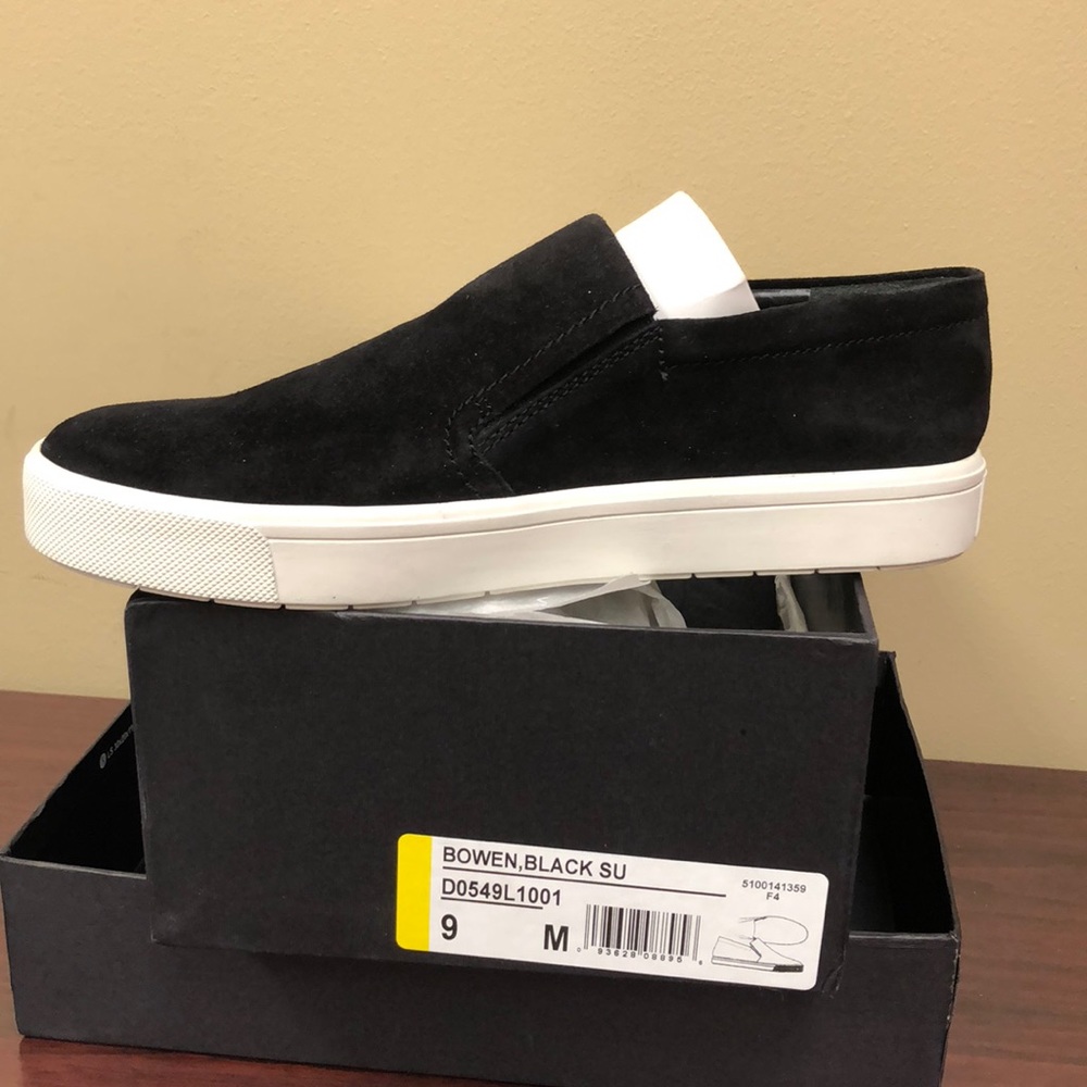 VINCE Bowen, Black Suede Platform Sneakers